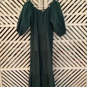 Forest Green Universal Thread Midi dress, Size Small with embroidered details